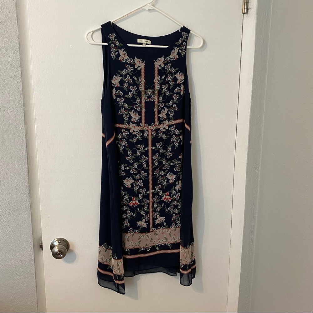 Navy Shift Dress with design